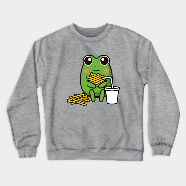 Kawaii Frog Fries Crewneck Sweatshirt by UnrealArtDude